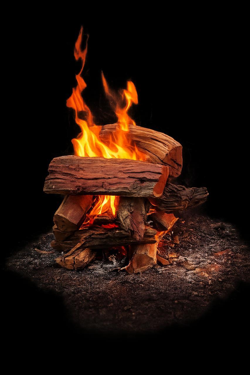 اشتعال قوي لحطب الفيل